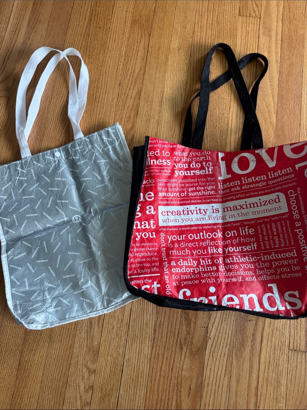 Two Lululemon reusable bags